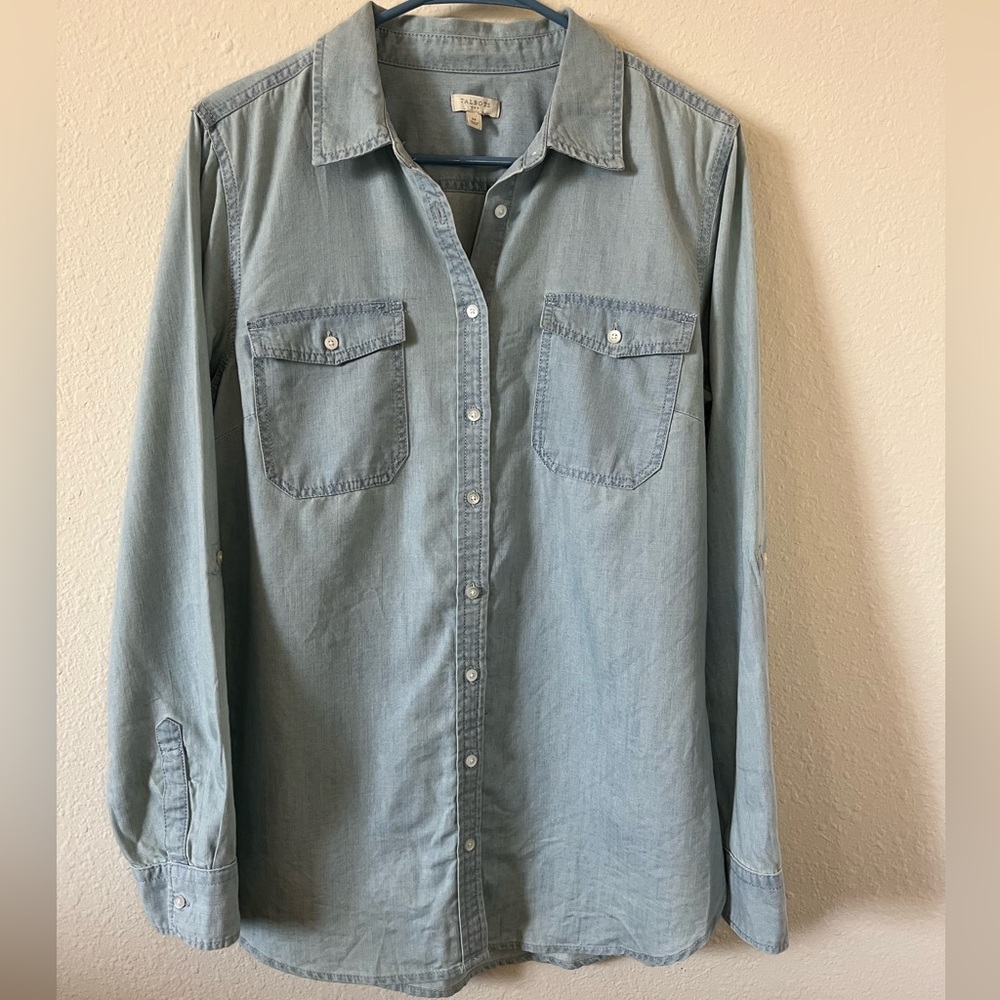 Talbots Light Wash Chambray Button-Down Shirt